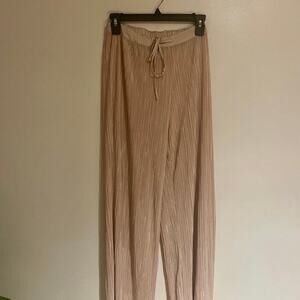 Victoria’s Secret Lounge Sleep Pants Women’s XS Beige Pleated Drawstring Waist
